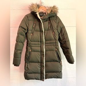 Ralph Lauren faux fur trim hooded coat size Small